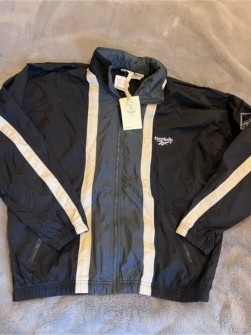 Reebok Urban Renewal Men's Windbreaker Jacket Full Zip Stand-Up Collar M